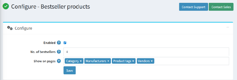 best seller products plugin configuration